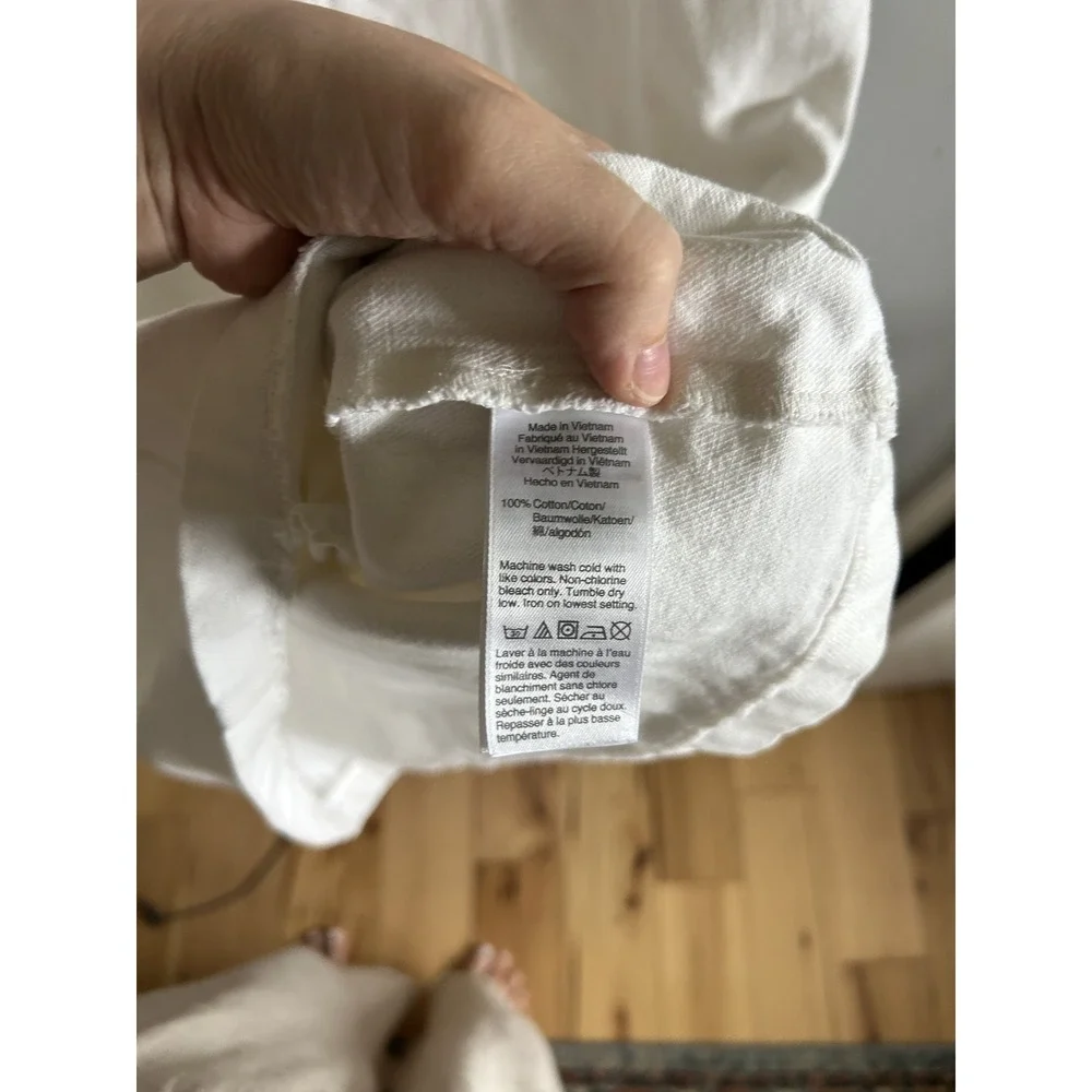 J.Crew White Denim Sleeveless Shift Mini Dress with Pockets Size 6